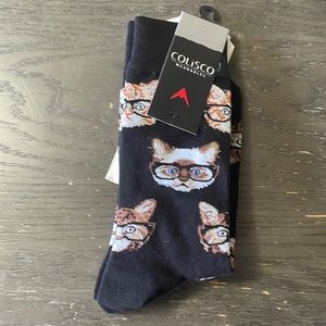 Cats with glasses, high top socks o/s